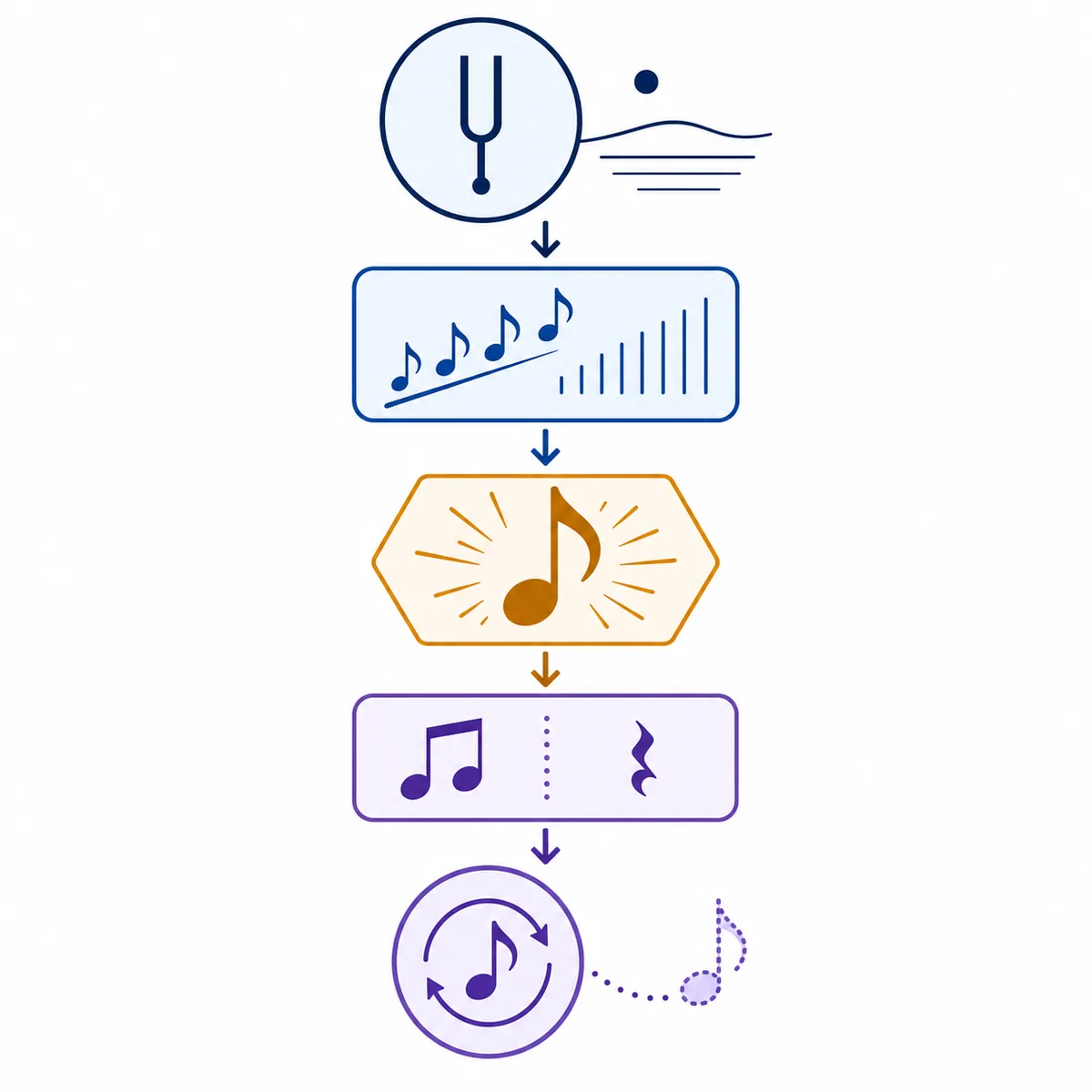 Simple editorial flow showing the emotional stages of a song structure